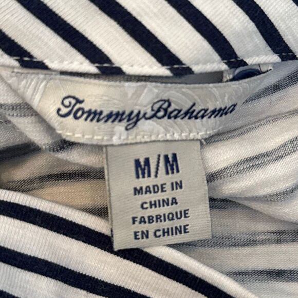 TOMMY BAHAMA Striped Floral Sunset Shadow T-Shirt Short Sleeve Dress - Picture 7 of 10